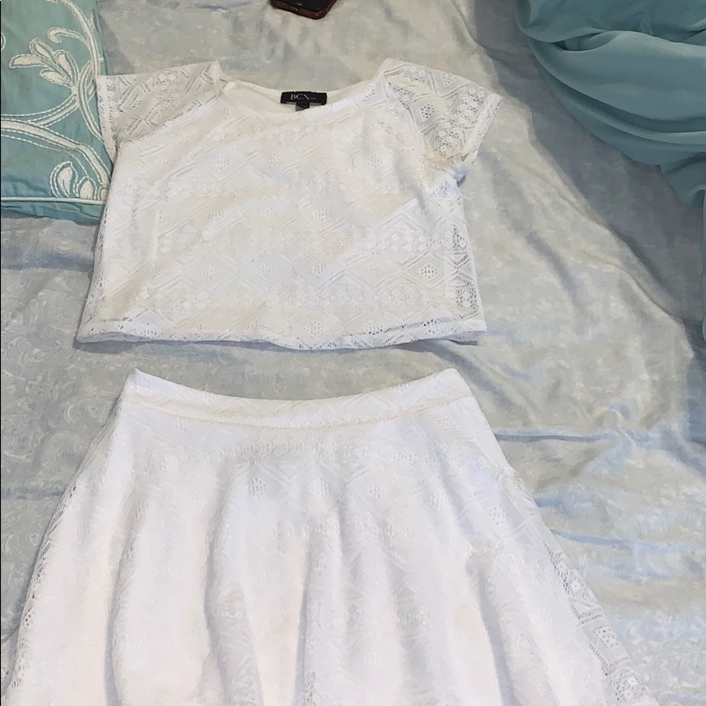 White knit top with skirt